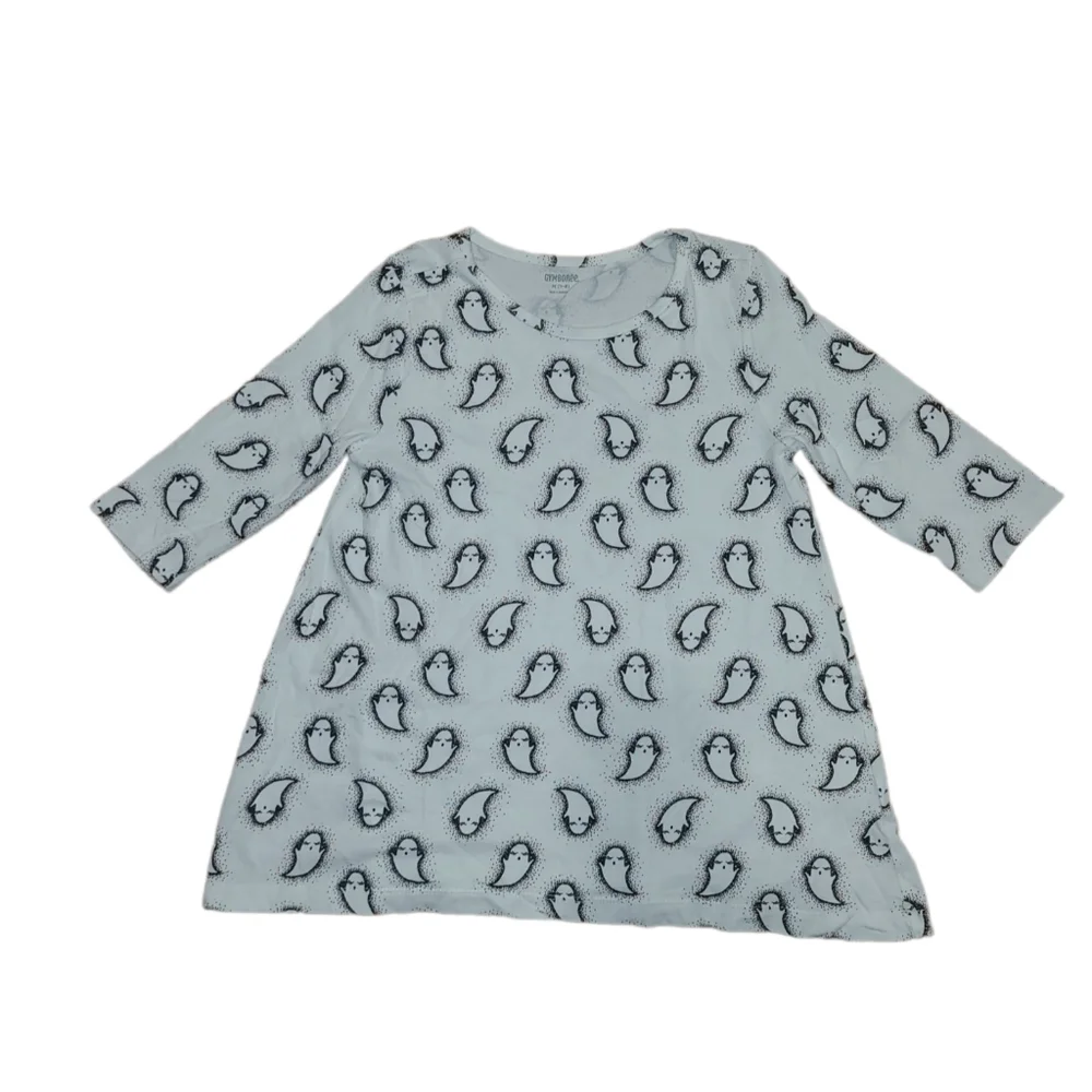 👻 Gymboree Girls Halloween Ghost Tunic & Gold Pumpkin Leggings 2pc Set Size 7/8